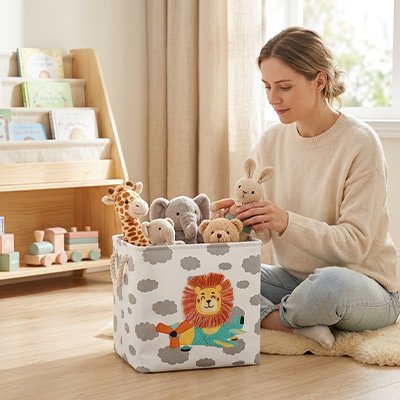 Panier de rangement bébé lion