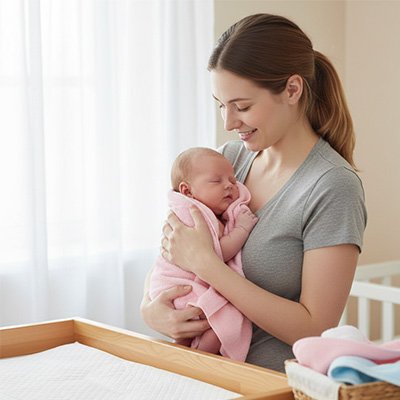 Serviette de bain bébé rose soyeuse