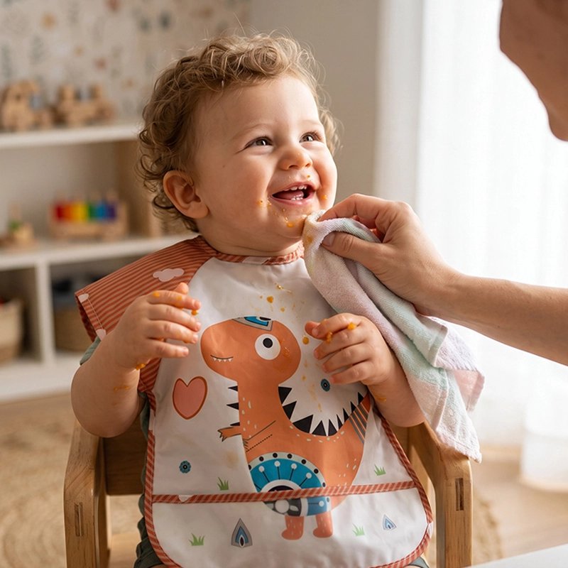 Bavoir bébé maman prend soin de bébé