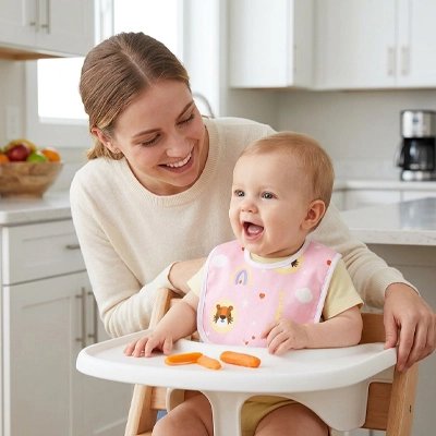 Bavoir bébé rose bonheur