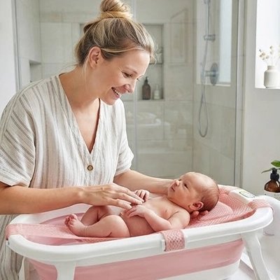 Coussin de bain bebe rose