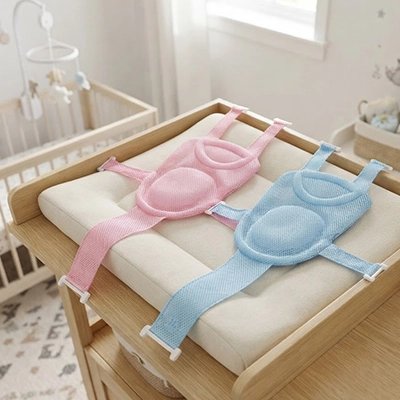 Coussin de bain bebe rose et bleu bien disposés