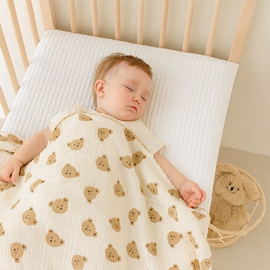 Couverture bébé  tête ours  jaune 2