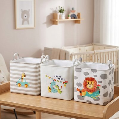 Panier de rangement bébé chambre bien rangée