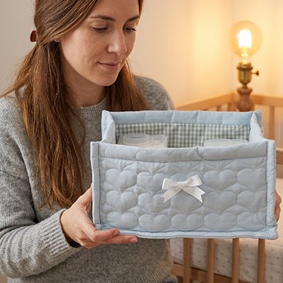 Panier rangement bébé bleu
