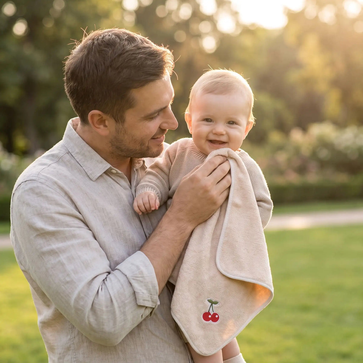 Serviette soyeux pour des moment agréable avec papa.